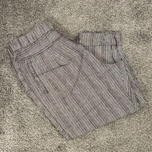 Anthropologie Hei Hei Pants Women’s Brown Stripe Linen Elastic Waist Pockets
